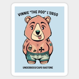 vinnie the poo - gangster bear Sticker